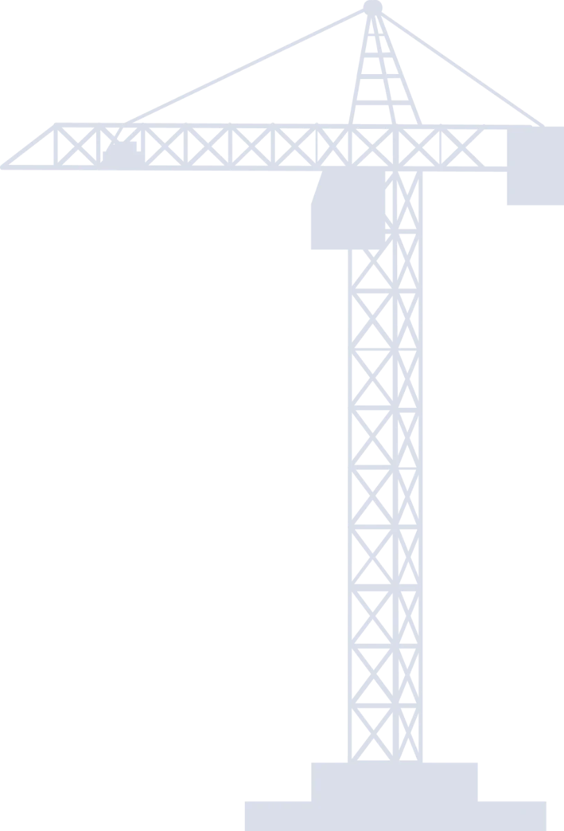 Żuraw budowlany na placu budowy podczas prac w stanie surowym otwartym